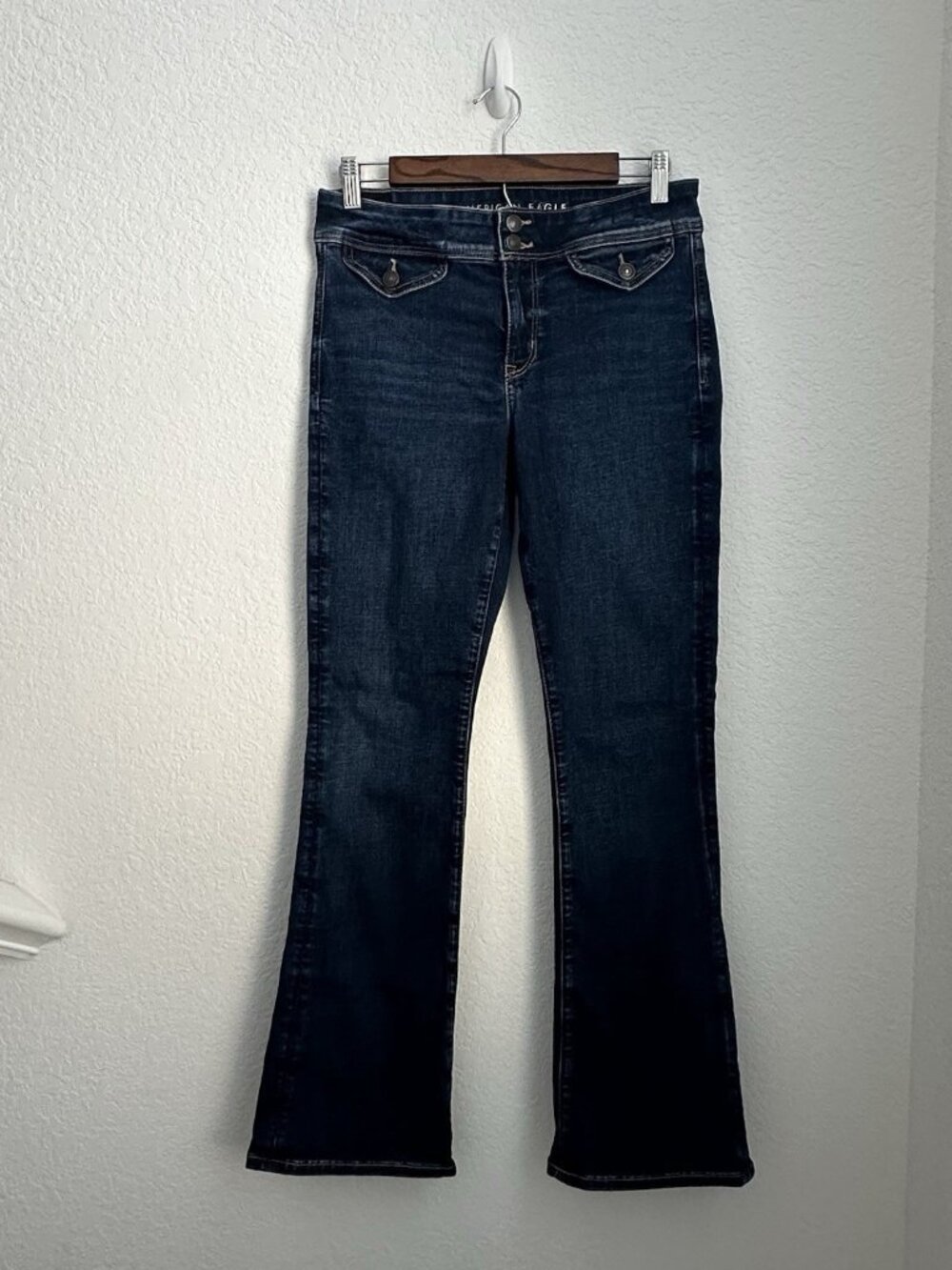 American Eagle Slim Flare Jeans Women's Size 6 Blue Cotton Denim Long Pants Y2K